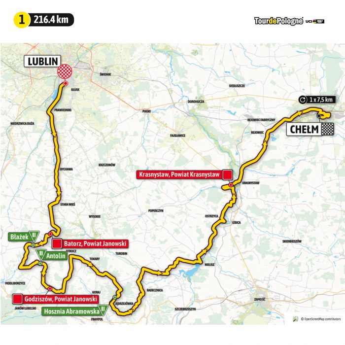 Miniaturka artykułu Oficjalna trasa Tour de Pologne 2021! Nasza Gmina na trasie pierwszego etapu!