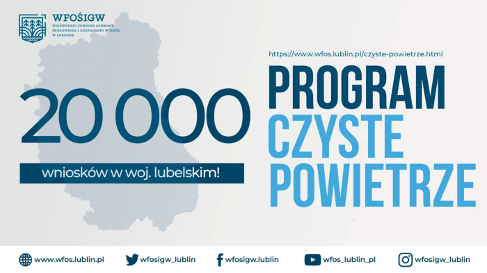 Miniaturka artykułu Mieszkańcy woj. #lubelskie.go złożyli już 20 tys. wniosków o dotację z programu #CzystePowietrze
