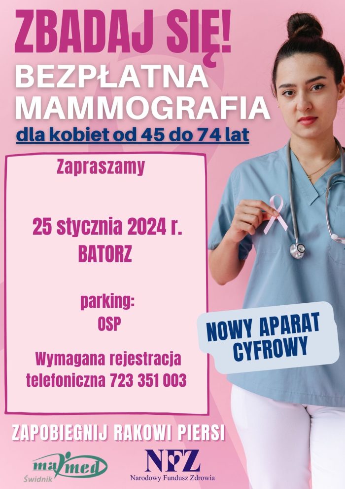 Miniaturka artykułu Mammografia – 25 stycznia 2024