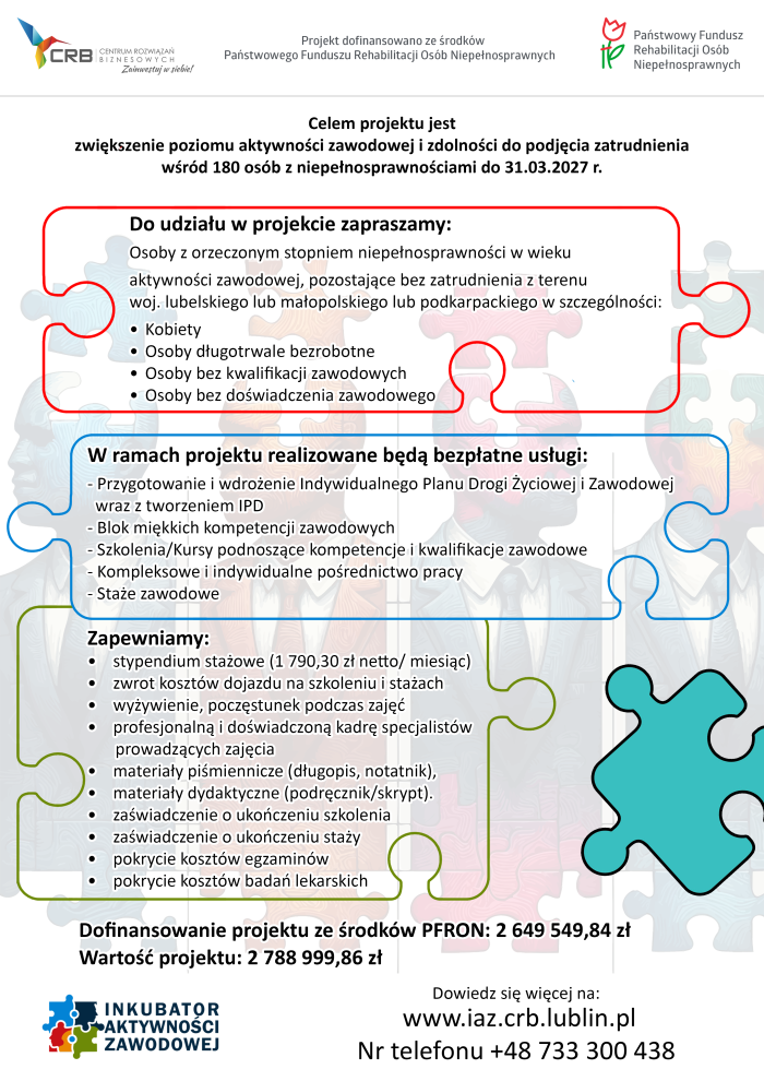 Miniaturka artykułu Projekt „Inkubator aktywności zawodowej” 