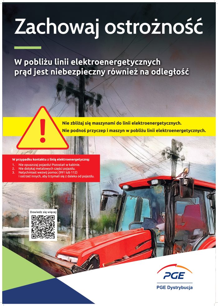 Miniaturka artykułu Ulotka informacyjna PGE – Zachowaj ostrożność w pobliżu linii elektroenergetycznych