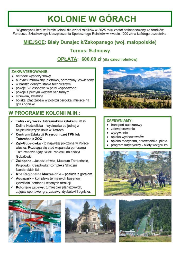 Miniaturka artykułu Kolonie dla dzieci rolników