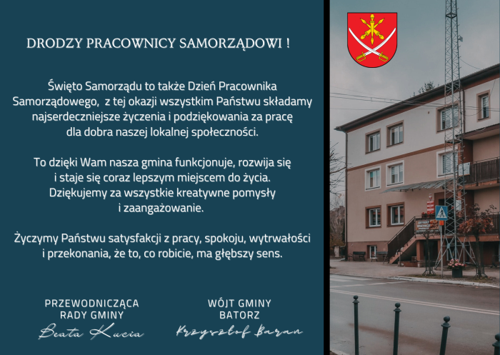 Miniaturka artykułu Życzenia z okazji Dnia Pracownika Samorządowego 2025