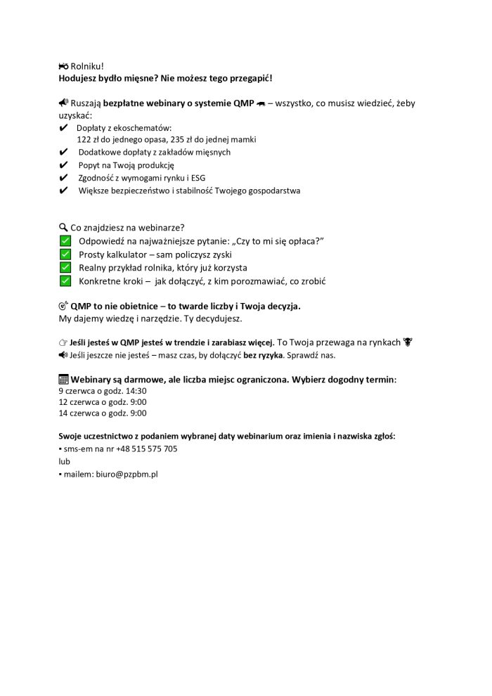 Miniaturka artykułu Bezpłatne webinary dla rolników  (hodowców bydła)