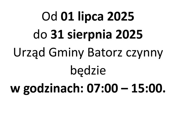 Miniaturka artykułu Zmiana godzin pracy Urzędu Gminy