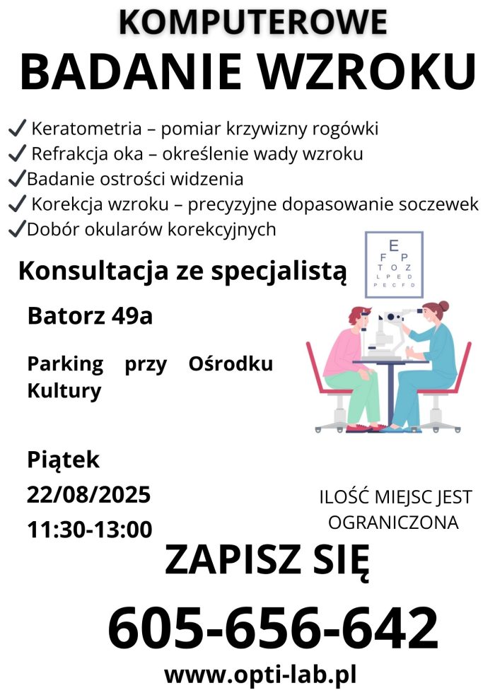 Miniaturka artykułu Komputerowe badanie wzroku – ogłoszenie grzecznościowe
