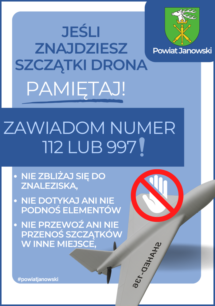 Miniaturka artykułu Bezpieczeństwo – informacja dla mieszkańców Powiatu Janowskiego