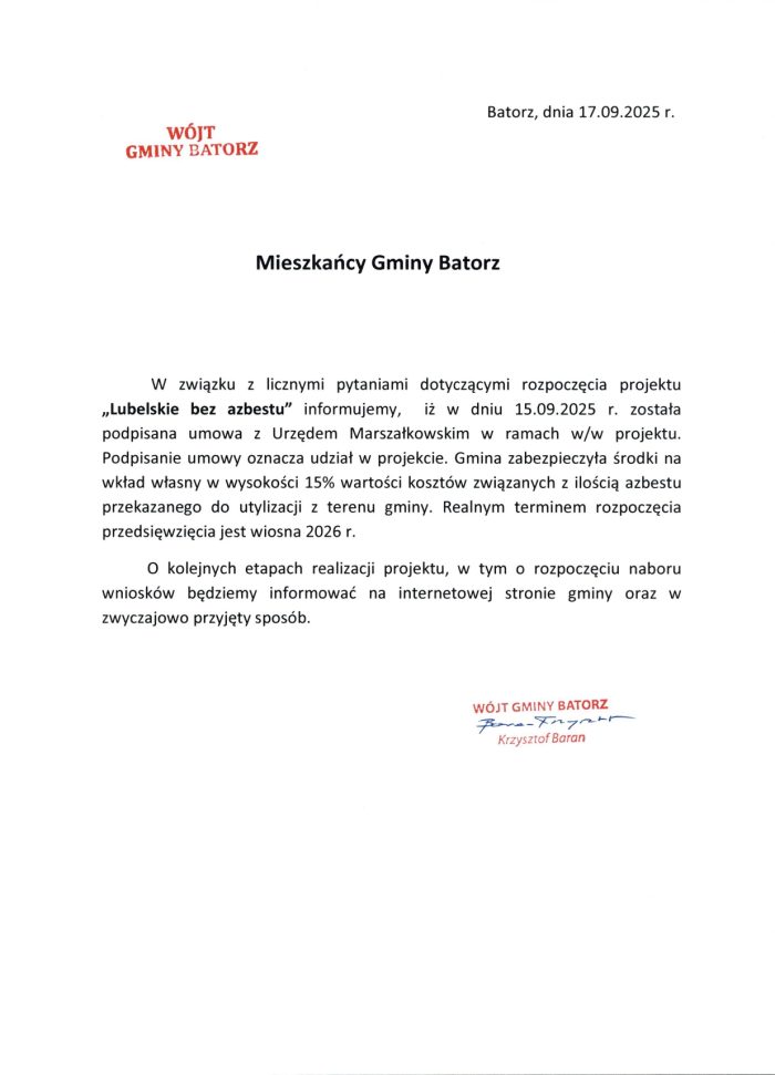 Miniaturka artykułu Lubelskie bez azbestu – krótka informacja dot. realizacji projektu