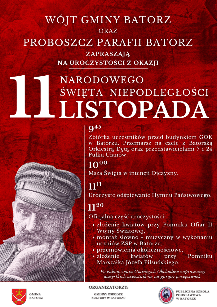 Miniaturka artykułu Zapraszamy na Gminne Obchody Narodowego Święta Niepodległości 11 Listopada 2025