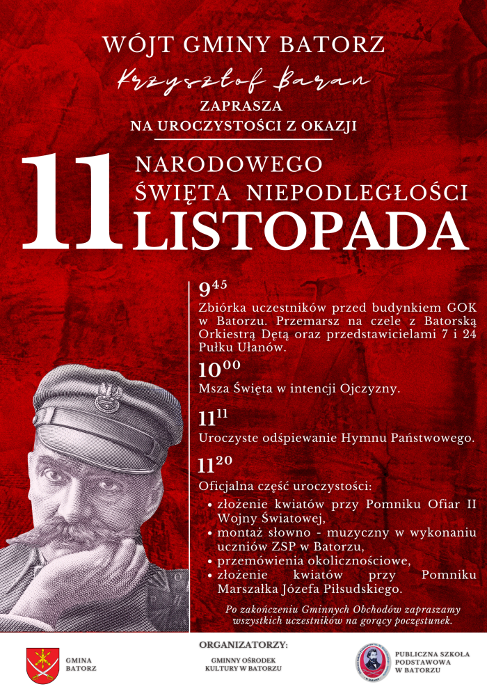 Miniaturka artykułu Zapraszamy na Gminne Obchody Narodowego Święta Niepodległości 11 Listopada 2025
