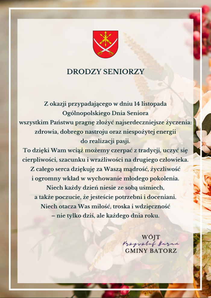 Miniaturka artykułu Życzenia z okazji Ogólnopolskiego Dnia Seniora