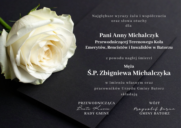Miniaturka artykułu Kondolencje dla Pani Anny Michalczyk