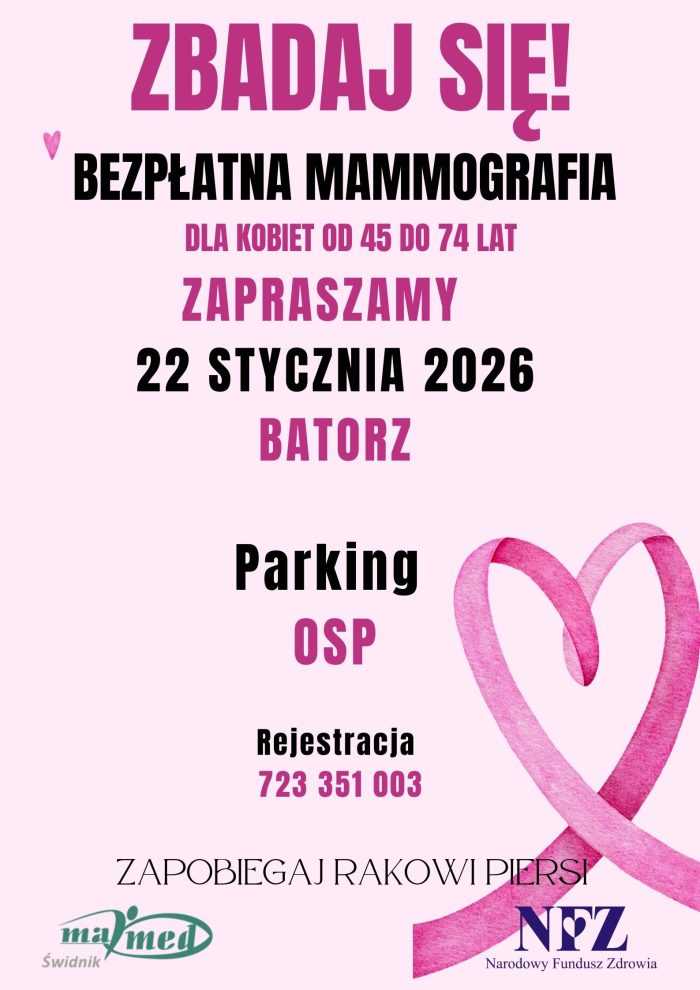 Miniaturka artykułu Bezpłatna mammografia w Batorzu