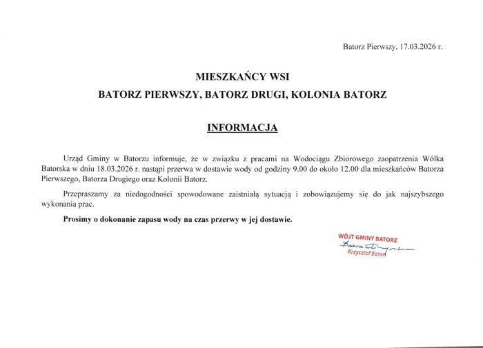 Miniaturka artykułu Konserwacja Wodociągu Wólka Batorska