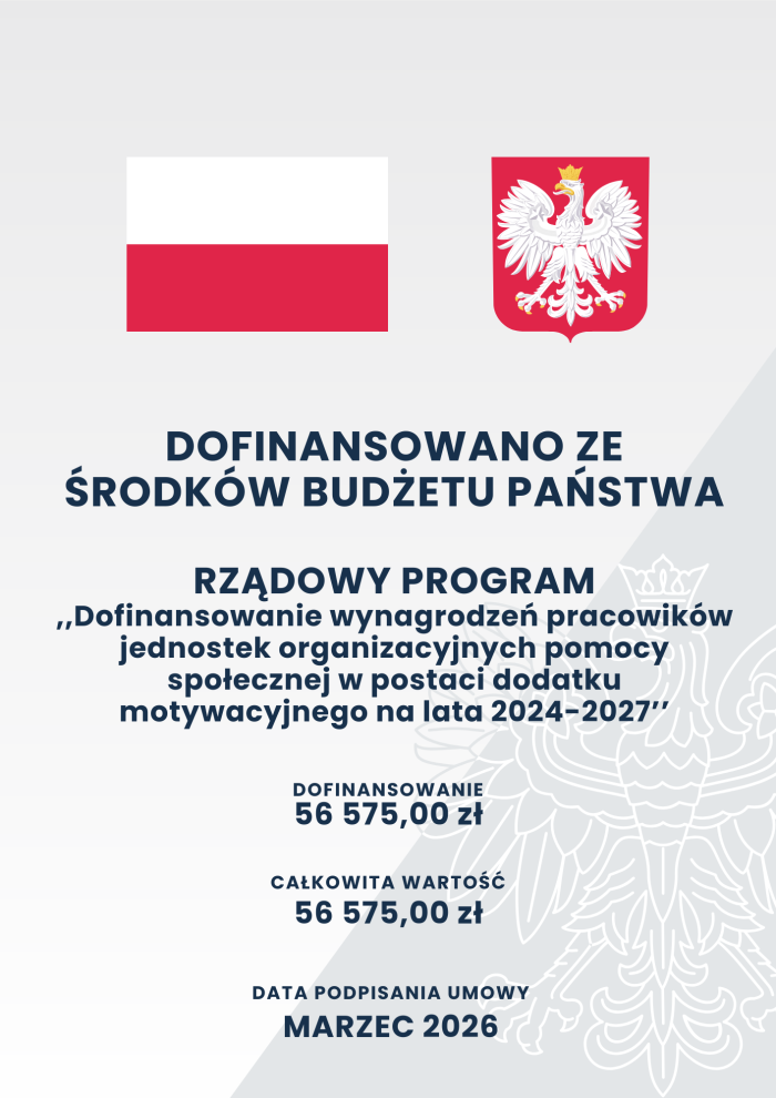 Miniaturka artykułu Dofinansowanie wynagrodzeń pracowników jednostek organizacyjnych pomocy społecznej w postaci dodatku motywacyjnego na lata 2024 – 2027
