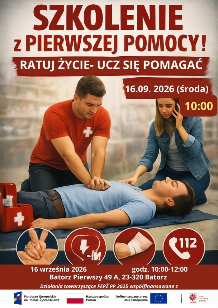 Miniaturka artykułu Szkolenie z pierwszej pomocy – 16.09.2026 (środa)