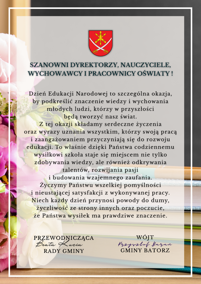 Miniaturka artykułu Życzenia z okazji Dnia Edukacji Narodowej