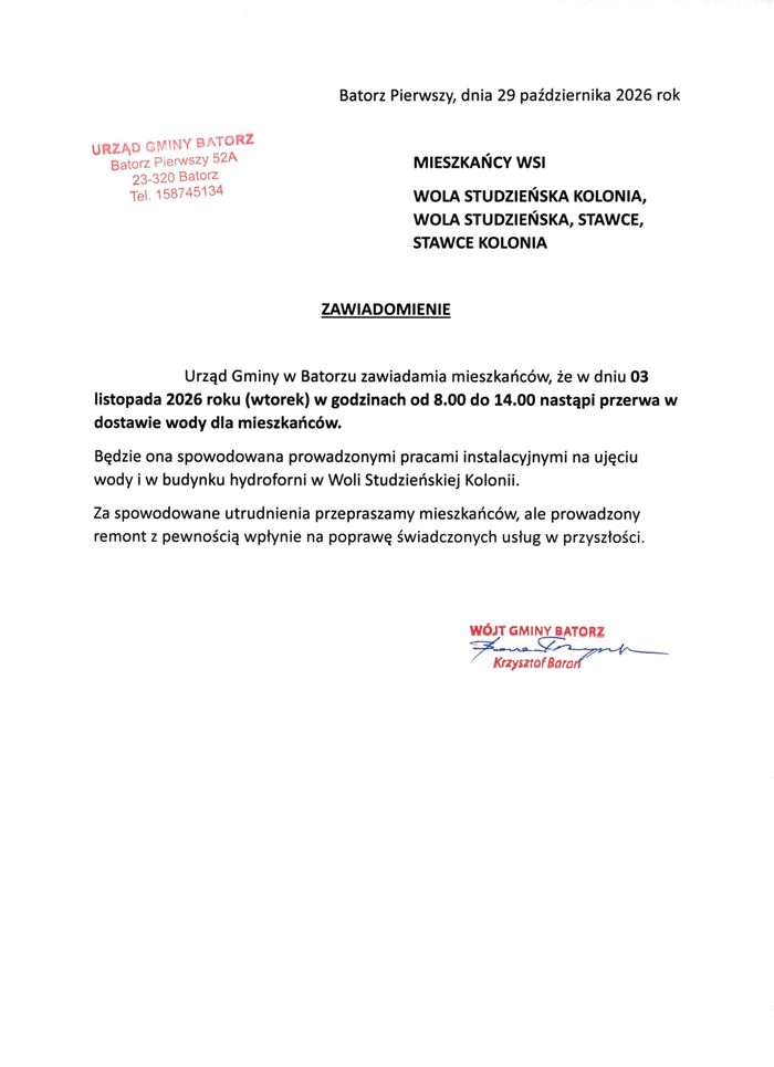 Miniaturka artykułu Uwaga! Planowana przerwa w dostawie wody